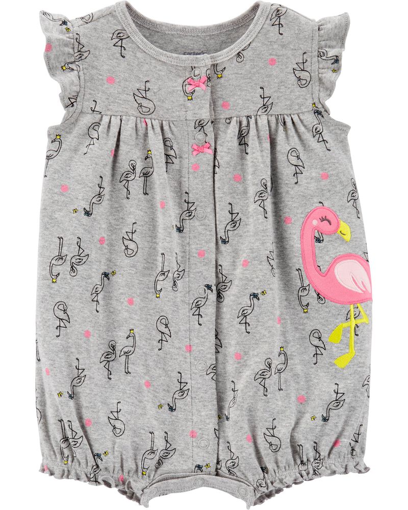 NWT Carter/'s Baby Girl Romper Flamingo gray Neon Pink 9M,18M,24M